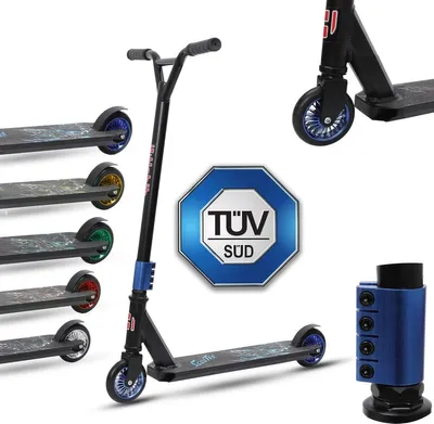 Produktbild von Habib Stunt Scooter für Kinder | 360° Trick Roller 110mm ABEC-9 Räder: Blau