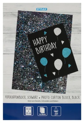 Produktbild von Stylex Fotokartonblock - 22 x 33 cm - schwarz
