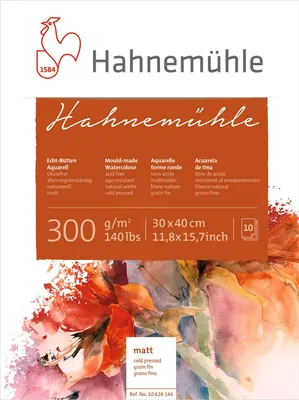 Aquarellblock 300 g/m², 10 Blatt, 30 x 40 cm, matt