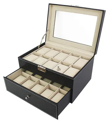 Image de Omgoods - Élégante boîte de rangement pour montres et bijoux, avec tiroirs