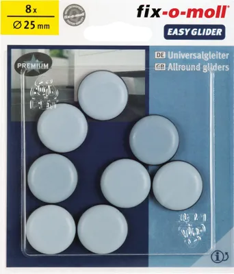Produktbild von EASYGLIDER massiv kleb. grau 25mm Inh.8 St.