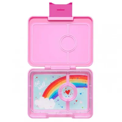 Immagine prodotto di Yumbox snack box rosa arcobaleno 3 scomparti scatola pranzo snack