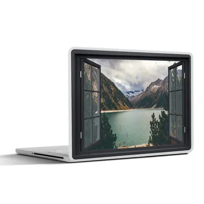 Produktbild von MuchoWow® Laptop Aufkleber Sticker Cover Aussicht - Berg - See 31x22.5 cm - Laptop-Deko