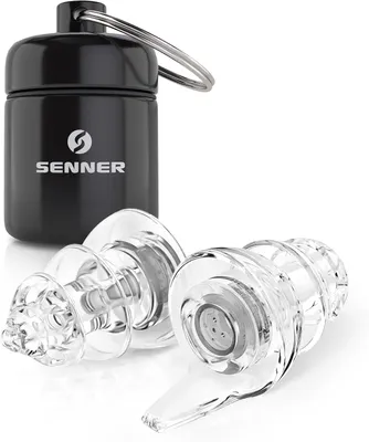 Produktbild von Senner PartyPro Gehörschutz für Musik & Musiker - Ohrstöpsel für Festivals, Konzerte, Partys und Discos - transparente Earplugs 18 dB Lärmreduzierung