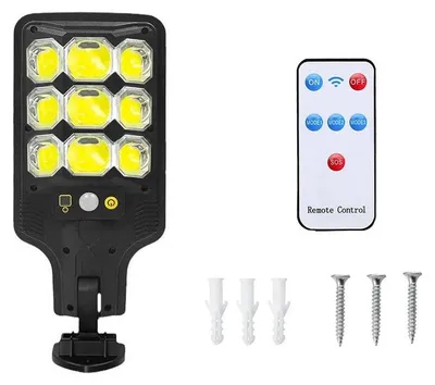 Immagine prodotto di Verk 12371. Lampada solare da esterno con sensore di movimento, batteria da 1200mAh, 63 LED, colore nero