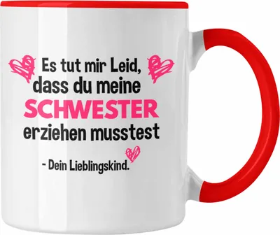 Produktbild von Trendation - Lieblingskind Muttertag Tasse Geschenk Kinder Sohn Tochter Mama Tasse mit Spruch (Rot)