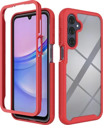 Produktbild von Galaxy A16 Hülle, Hybrid Transparente Rückseite TPU Bumper Stoßfest Schutzhülle für Samsung Galaxy A16 5G/4G Rot