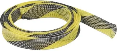 Produktbild von DeLOCK Geflechtschlauch dehnbar 2 m x 25 mm schwarz-gelb, Schwarz, Gelb, Polyester, -50 - 150 °C, 1 Stück(e), 2,5 cm, 2000 mm