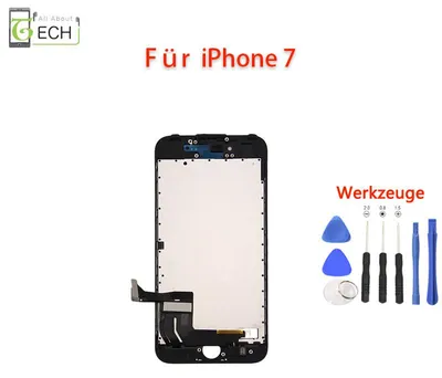 Produktbild von Für iPhone 7 4.7 Schwarz LCD Display Touchscreen RETINA HD + Werkzeug