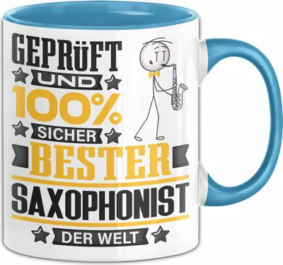 Produktbild von Saxophonist Geschenk Lustiger Spruch für Saxophonist Geschenkidee Bester Saxophonist Der Welt (Blau)