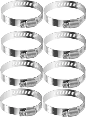 Produktbild von 8 Stück 304 Edelstahl-Clips, 40–63 mm, Schneckenantrieb-Schlauchschellen für Rohre, langlebig und korrosionsbeständig