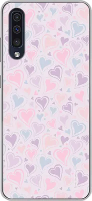 Produktbild von MuchoWow® Handyhülle Schutzhülle Hülle für Telefoonhoesje Samsung Galaxy A50 Mädchen - Herzen - Schnittmuster - Mädchen - Kinder - Kinder Silikon Softcase Handy Hülle - Mobiltelefonhülle