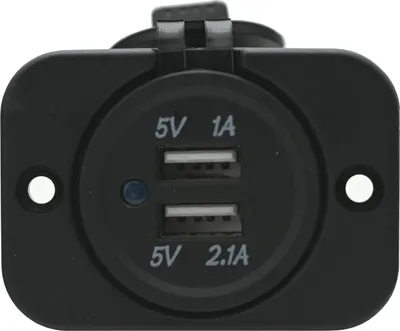 Produktbild von Kfz-Steckdose Kompassbuchse mit 2x USB 2,1A Ladeanschluss, ohne Schalter, eingebaut