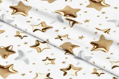 Image de Tissu de Noël hydrofuge 150 cm - Tissu de décoration / Nappe / Chemin de table Etoiles dorées - Facile d'entretien, de haute qualité, Noël