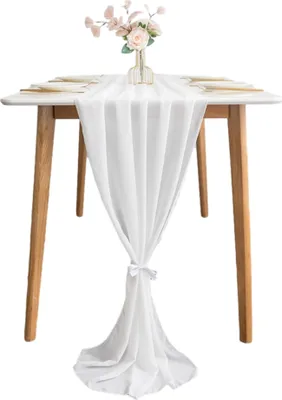 Produktbild von Weiche Chiffon 70x305cm Romantische Tabelle Läufer, Herbst Thanksgiving Tabelle Läufer, Extra Lange Tablerunner
