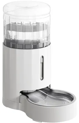 Haustier-Wasserspender 2,5 l, automatisch, Schwerkraft, für Katzen & Hunde, weiß