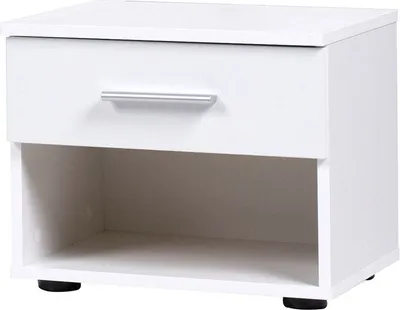 Immagine prodotto di Set di due comodini COMO – Bianco lucido e cromo – Design moderno