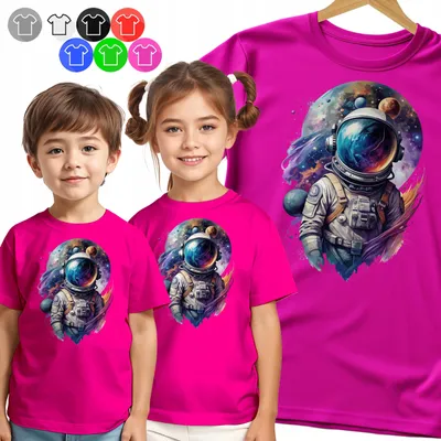 Obrázek produktu pro Dětské tričko - Astronaut - portrét s realistickým vzorem - M