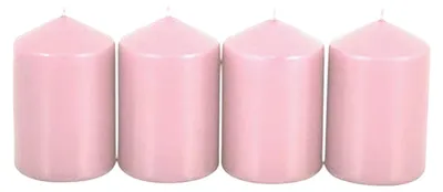 Image de Bougies de couronne de l'Avent vieux rose, set de 4 bougies de Noël, bougie de cire 50x80mm