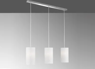 Produktbild von LED Pendelleuchte 3flammig dimmbar Stoffschirme Weiß - Esstischlampe Küchentisch