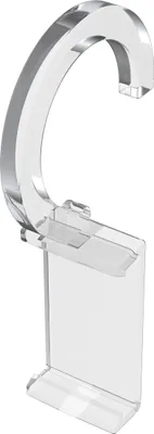 Produktbild von Interdeco Paneelclipshaken / Aufklipsöse 16-20 mm Ø für Paneelwagen Glasklar (Transparent), Typ Easyclip, Pack. 2 Stück