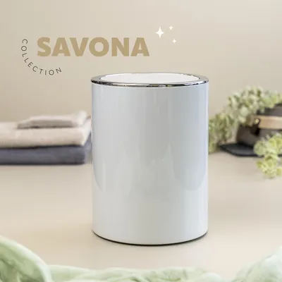 Zdjęcie produktu dla bremermann SAVONA poubelle de salle de bain en plastique avec couvercle basculant 5,5 l de bremermann (marron, rond)