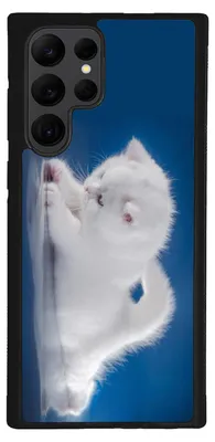 Produktbild von TPU Silikon Hülle für Samsung Galaxy S22 ULTRA Handy Cover Case Schutzhülle Handyhülle Bumper MOTIV 121 Katze Baby Weiß