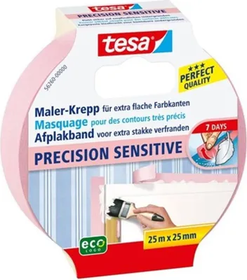 Produktbild von TESA 56260, Maler-Abdeckband, Papier, Pink, weich, Acrylfarbe, Alkydfarbe, Latexfarbe, 7 Tag(e)