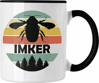 Produktbild von Trendation - Imker Geschenk Tasse Bienenzucht Kaffeetasse Geschenkideen Bienenzüchter Bienen Zuebhör Geschenke (Schwarz)