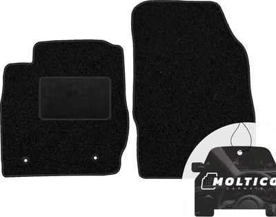 Immagine prodotto di moto-MOLTICO Tappetini anteriori per auto Velours Tappetini per auto neri Set di tappetini per auto 2 pezzi adatto per Ford Transit Connect 2003-2013
