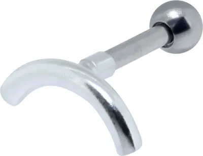 Produktbild von Helix Ohrpiercing 925 Sterling Silber vergoldet umgekehrter Mond Material - Silber Verschlusskugel - 4 mm