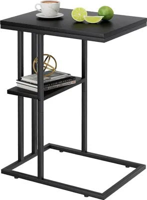 Produktbild von Beistelltisch C Form Schwarz Sofa Bett Tisch multifunktional