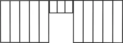 Produktbild von 2er-Set verglaste Industriewände mit Oberlicht aus pulverbeschichtetem Aluminium - 2 x B 150 x H 130 + B 73 x H 40 cm - Schwarz - BAYVIEW