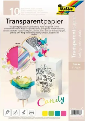 Zdjęcie produktu dla folia 87429 folia Papier przezroczysty CANDY, DIN A4, 115 g/m²