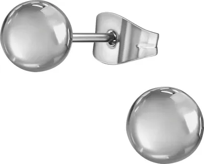 Produktbild von Ohrringe Ohrstecker 316L Chirurgenstahl mit Kugel 2-6mm Größe - 6 mm
