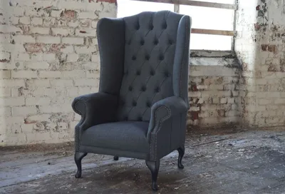 Image de Fauteuil à oreilles Fauteuil TV Design Coussin Canapé Chesterfield Textile Nouveau 359