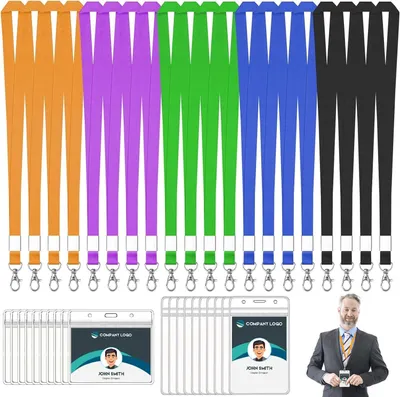 Obrázek produktu pro Solidchoice – Sada 20 kusů popruhů s karabinou a držákem na identifikační karty