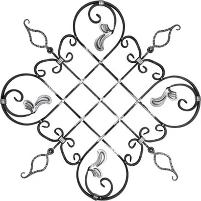 Immagine prodotto di LogistSystem - Ornamento in ferro battuto 870x870 mm - ad esempio come elemento per inferriate - ringhiere - recinzioni - cancelli - rosoni - grate 13.056