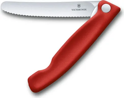 Image de Victorinox Swiss Classic Couteau à légumes pliable dentelé rouge blister