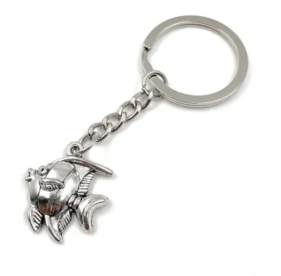 Produktbild von Onwomania Aquarium Zierfisch Schlüsselanhänger Metall Glücksbringer in Alu Geschenkbox, ideal zum Verschenken