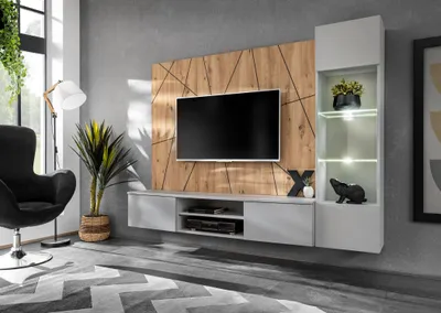 Produktbild von Wohnwand Anbauwand Wohnzimmer Schrankwand XARI PGAS G mit Led und Push - Click
