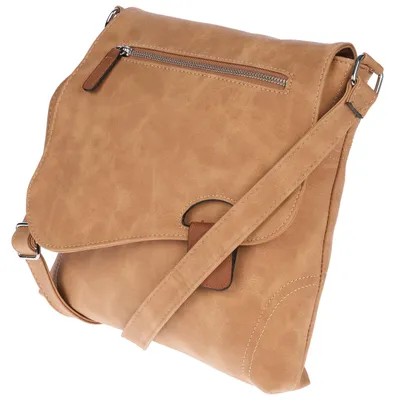 Produktbild von Christian Wippermann große Damen Tasche Umhängetasche Handtasche Crossover Leder Optik Khaki