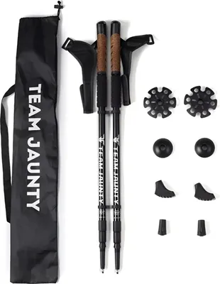 Produktbild von Nordic Walking Faltbare Wanderstöcke, robuste Aluminium Legierung, ergonomischer und rutschfester Handgriff