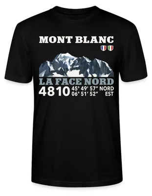 Produktbild von Spreadshirt Mont Blanc | Face Nord Alpen Uni Bio T-Shirt, 3XL, Schwarz