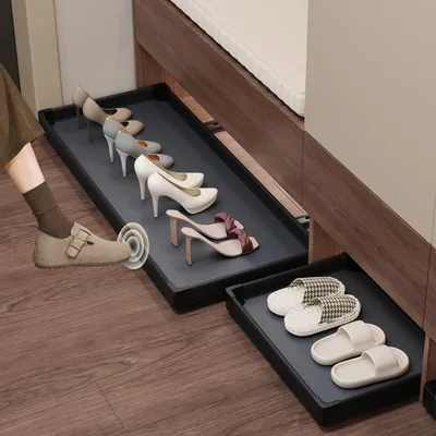 Image de Rangement à chaussures extensible sous le lit - Organisateur de tiroirs Tele Scoop pour placards