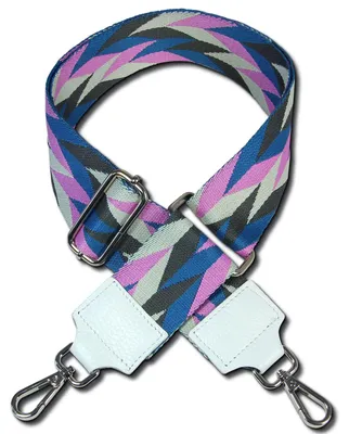 Produktbild von Florence Karabinerverschluss Boho-Gurt weiß lila blau Canvas Leder OGP011JF