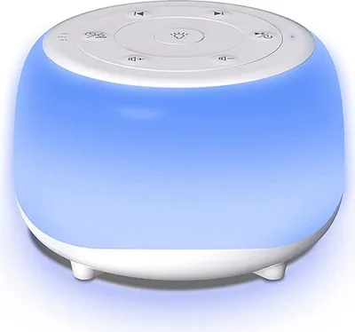 Produktbild von Desktop White Noise Machine Sleep Sound Machine fuer Baby Sleep Schnuller 7 Farben Nachtlichter 34 beruhigende Geraeusche 32 Stufen Einstellbare Lautstaerke 30min/60min/90min Timer Eingebauter Akku