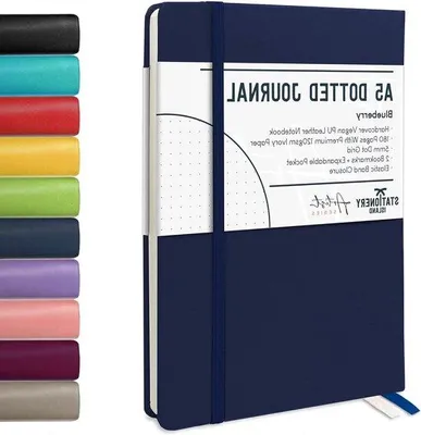 Image de Carnet à points, 180 pages, noir et bleu
