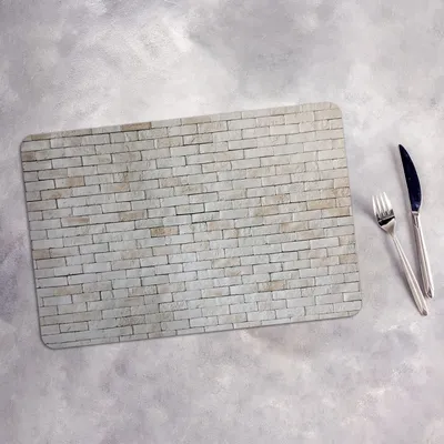 Produktbild von Tischset 6x45x30 cm Platzset Tischmatte Platzmatte Untersetzer - weißer Backstein Ziegel