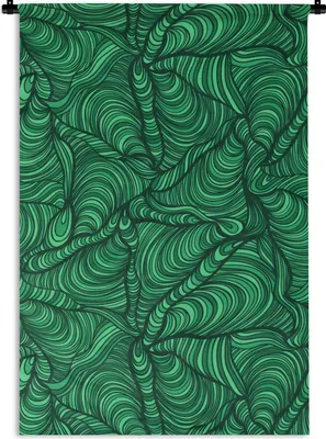 Produktbild von MuchoWow® Wandteppich Wandbehang Grün - Muster - Sommer 90x135 cm Tapisserie Dekoration Wandtuch - Baumwolle - Wandskulptur